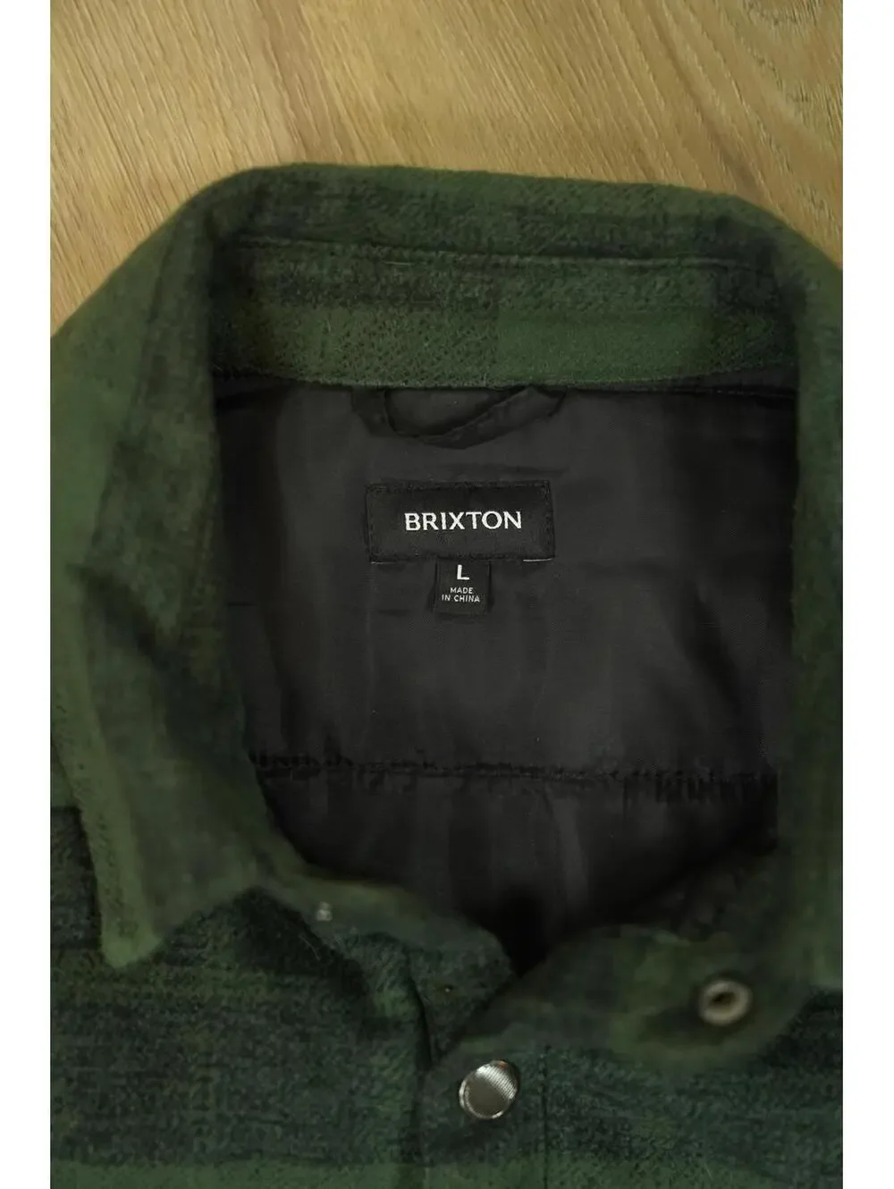 Brixton Men's Quilted Puffer‎ Jacket - Plaid Green Large